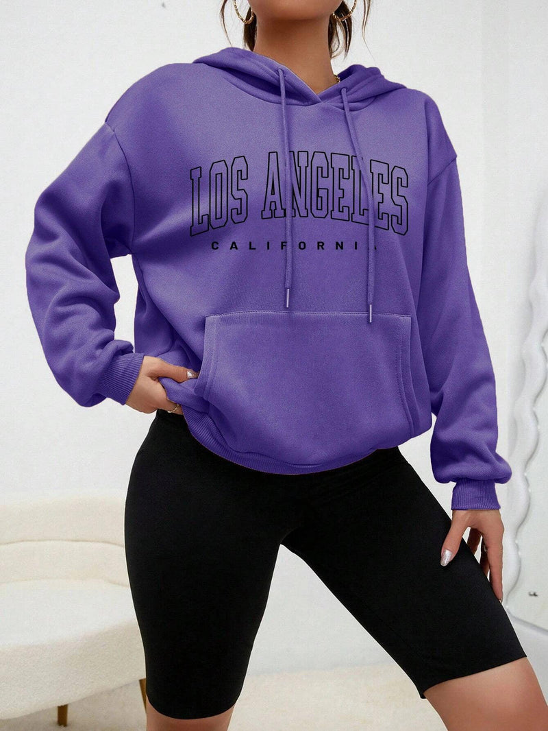Moletom Capuz Feminino Los Angeles – Estilo Americano com Arte Urbana e Conforto Descontraído!