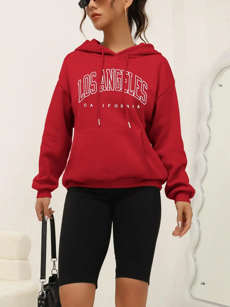 Moletom Capuz Feminino Los Angeles – Estilo Americano com Arte Urbana e Conforto Descontraído!