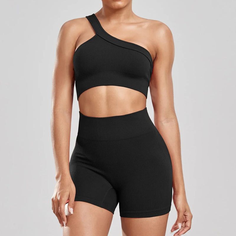 Conjunto Feminino Fitness com Shorts de Cintura Alta – Elasticidade, Estilo e Conforto para Treinos e Vida Casual!