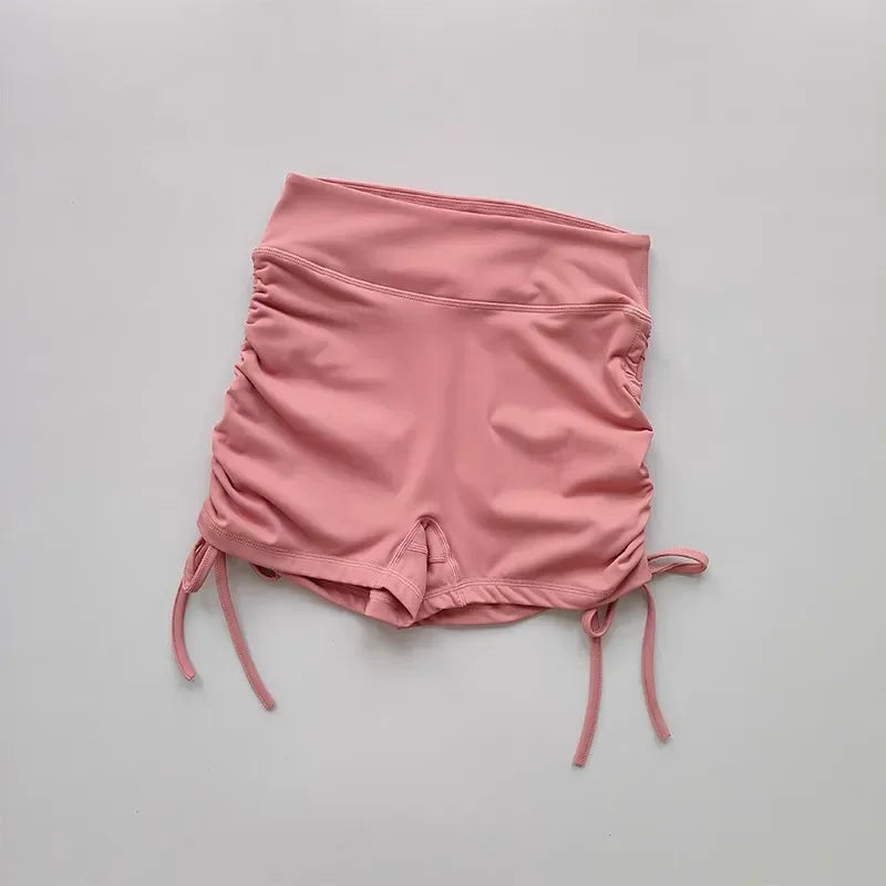 Shorts de Yoga Feminino para o Verão — Cintura Alta, Respirável e com Cordão Ajustável: Perfeitos para Treinos, Corridas e Ciclismo com Estilo e Conforto!