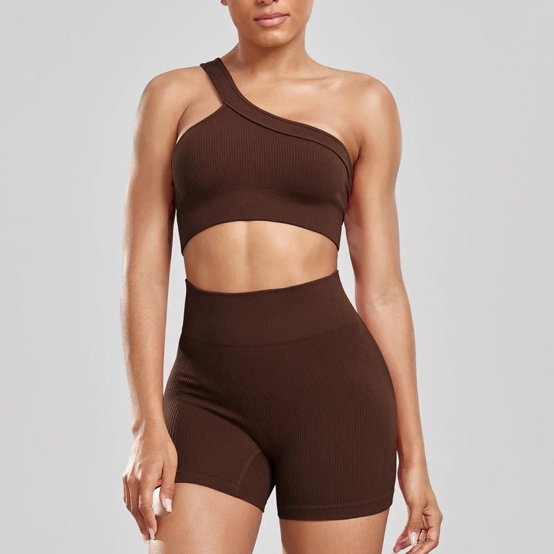 Conjunto Feminino Fitness com Shorts de Cintura Alta – Elasticidade, Estilo e Conforto para Treinos e Vida Casual!