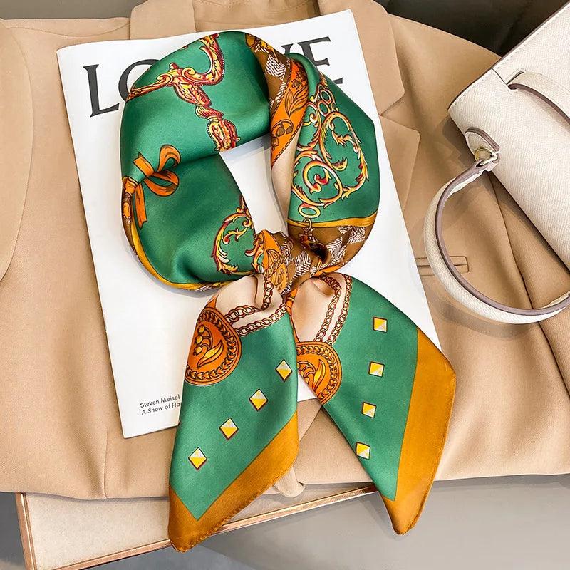 Lenço de Cetim Elegante 70x70cm – A Tendência Luxuosa para Mulheres Sofisticadas!