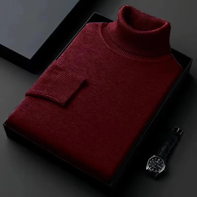 Suéter Masculino Gola Alta Slim – Malha Antibolinha, Estilo Sofisticado e Caimento Perfeito