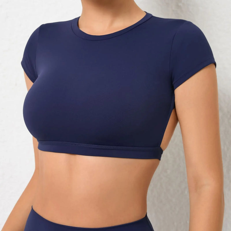 Top Fitness Feminino: Respirável, Estiloso e Aberto nas Costas – Liberdade Total para Seus Treinos!