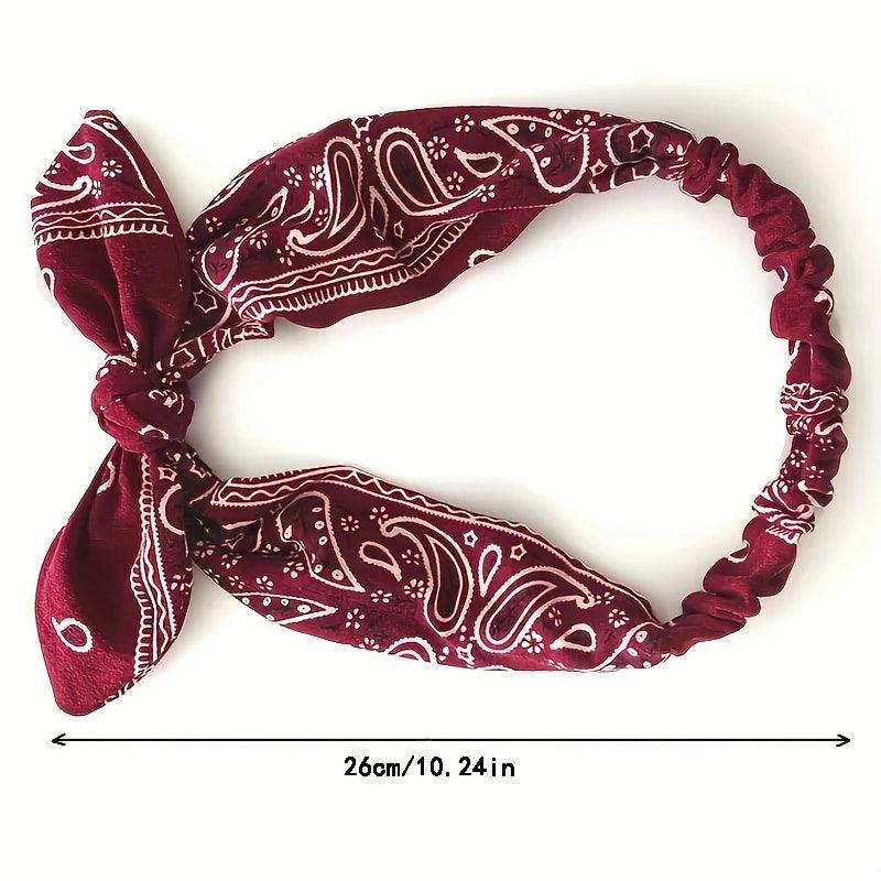 Faixas de Cabelo Femininas Vintage – Bandanas Estilo Nó Cruzado, Macias e Elásticas para Looks Cheios de Charme