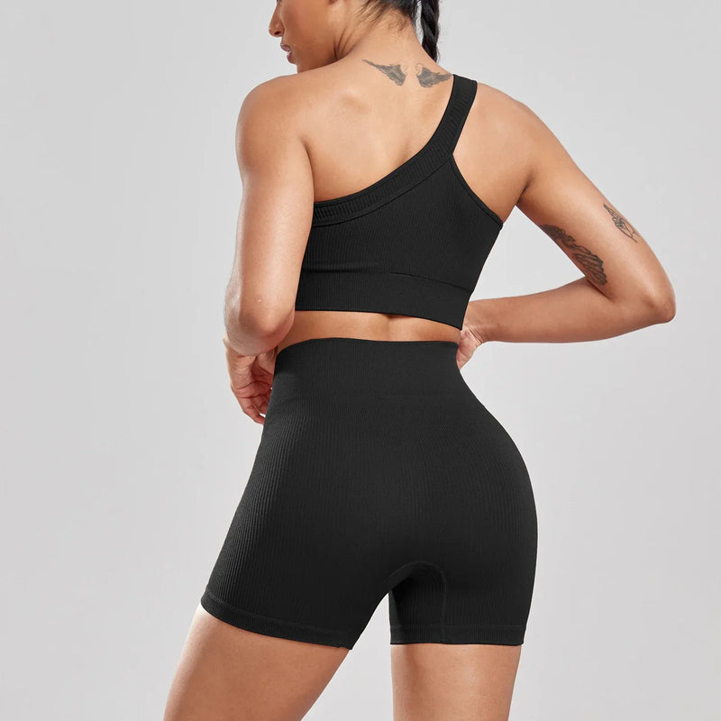Conjunto Feminino Fitness com Shorts de Cintura Alta – Elasticidade, Estilo e Conforto para Treinos e Vida Casual!