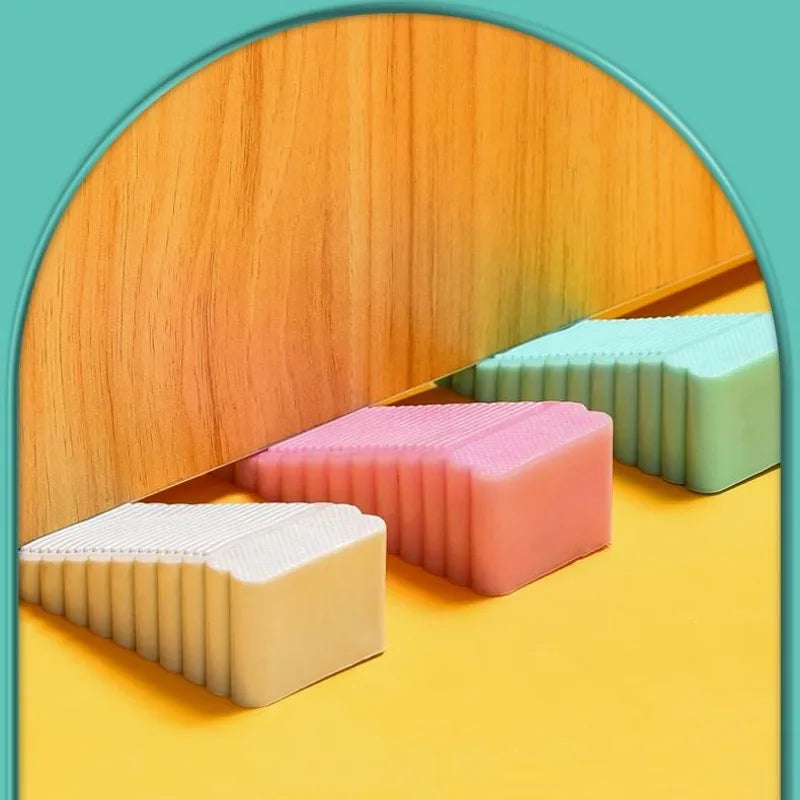 Trave com Segurança e Estilo! Batente de Porta em Silicone Anti Vento para Casa e Escritório – Firmeza sem Danos!