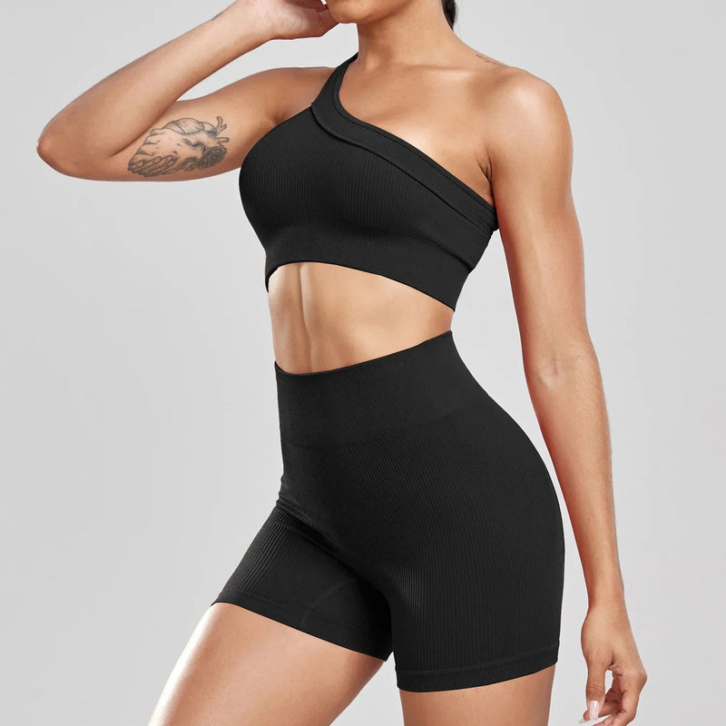 Conjunto Feminino Fitness com Shorts de Cintura Alta – Elasticidade, Estilo e Conforto para Treinos e Vida Casual!