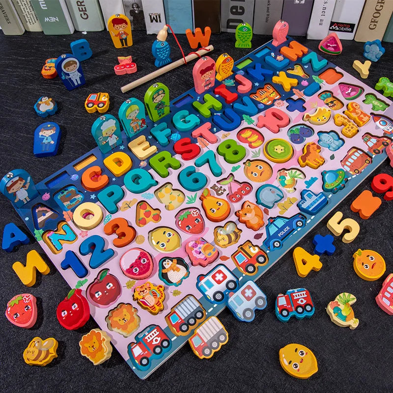 Aprender Brincando: o brinquedo educativo de madeira que ensina cores, formas, números e coordenação de um jeito divertido!