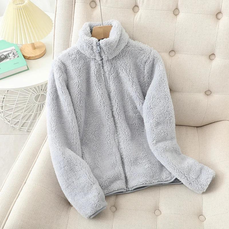 Casaco Feminino Dupla Face em Lã Coral – A jaqueta de inverno super quente, macia e estilosa que vai transformar seus dias frios em puro aconchego!