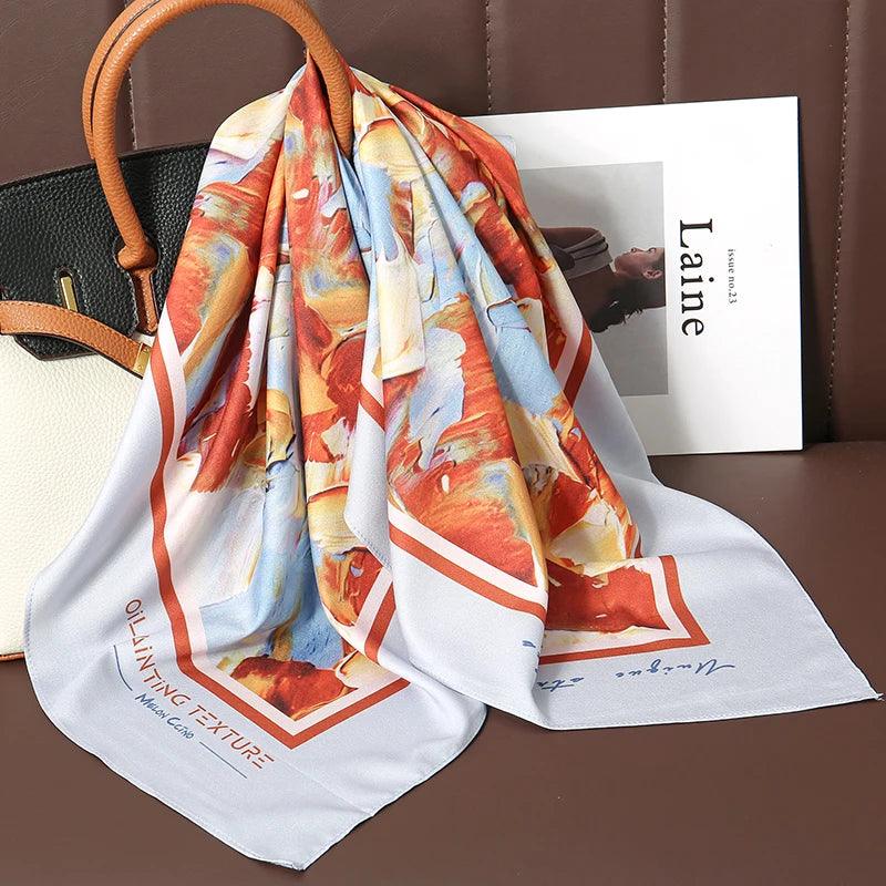 Lenço de Cetim Elegante 70x70cm – A Tendência Luxuosa para Mulheres Sofisticadas!