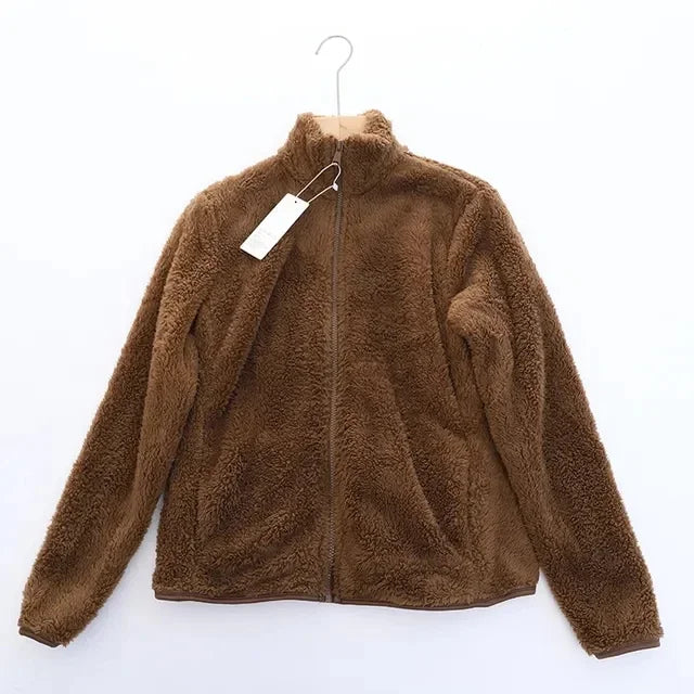 Casaco Feminino Dupla Face em Lã Coral – A jaqueta de inverno super quente, macia e estilosa que vai transformar seus dias frios em puro aconchego!