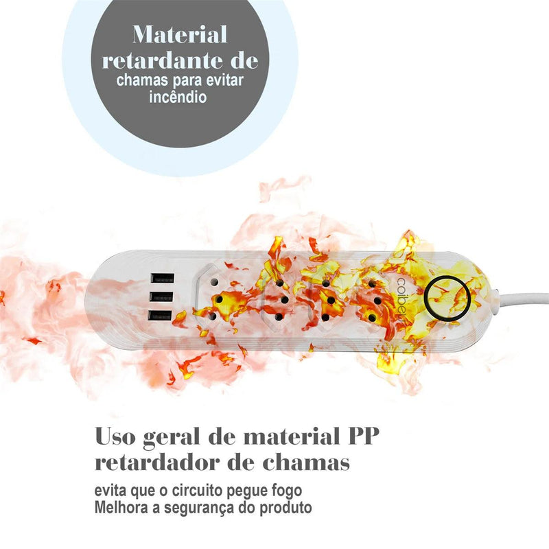 Mais Tomadas, Menos Bagunça – Extensão Elétrica Retrátil com USB e Proteção Inteligente!