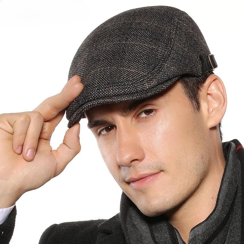 Boina Masculina Clássica de Lã – Estilo Artista, Alta Qualidade para Outono/Inverno