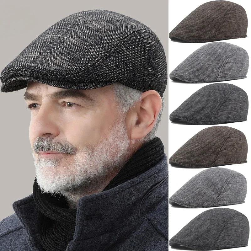 Boina Masculina Clássica de Lã – Estilo Artista, Alta Qualidade para Outono/Inverno