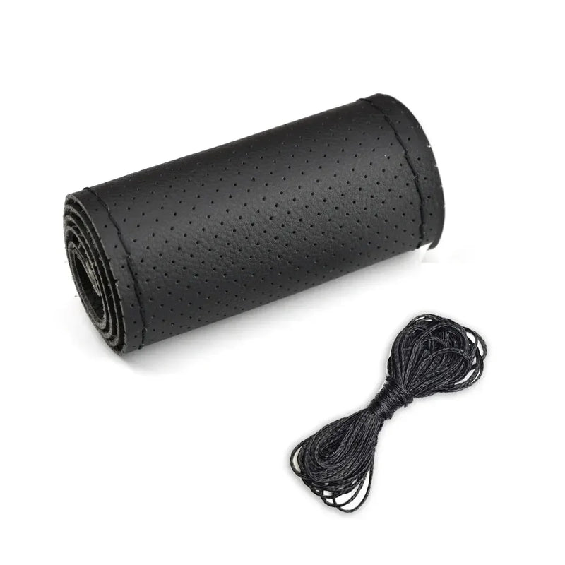Transforme Seu Volante com Estilo e Segurança: Capa de Couro DIY Costurável Antiderrapante e Respirável – Ideal para Volantes de 38cm!