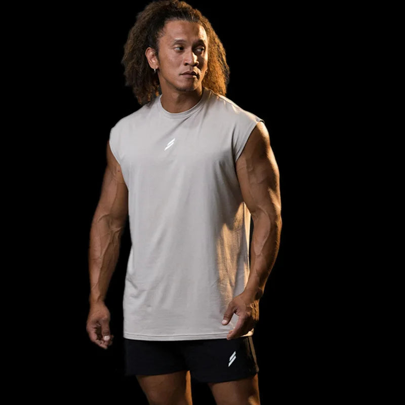 Desafie o Calor com Estilo: Regata Masculina Super Leve, Respirável e de Secagem Rápida para Seus Treinos de Verão!
