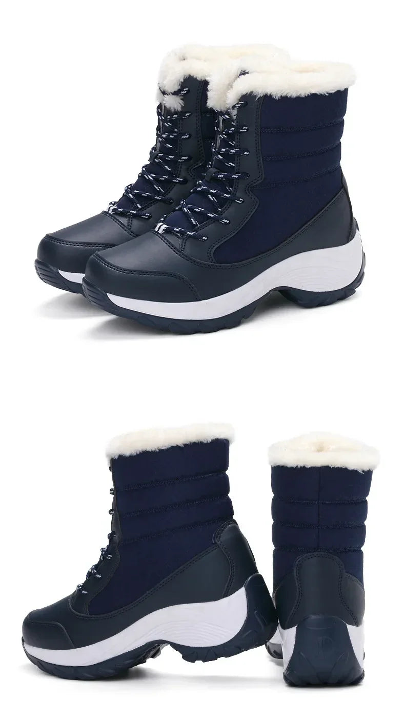 Elegância e Conforto no Inverno – Botas de Neve Femininas Antiderrapantes, Impermeáveis e com Plataforma para Máxima Proteção e Estilo!