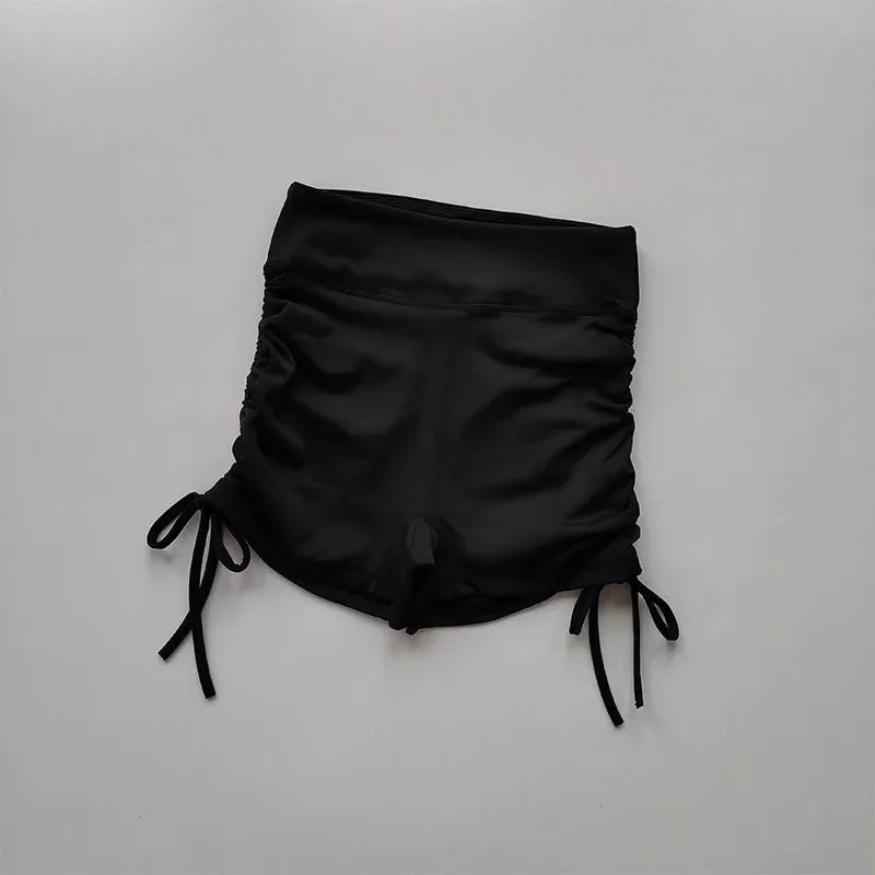 Shorts de Yoga Feminino para o Verão — Cintura Alta, Respirável e com Cordão Ajustável: Perfeitos para Treinos, Corridas e Ciclismo com Estilo e Conforto!
