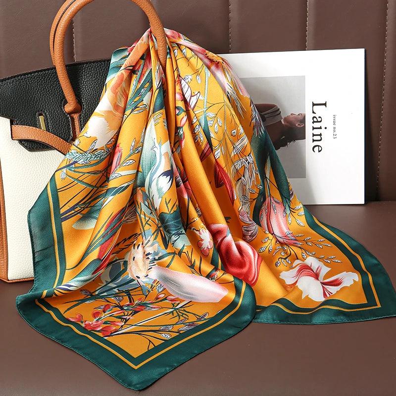 Lenço de Cetim Elegante 70x70cm – A Tendência Luxuosa para Mulheres Sofisticadas!