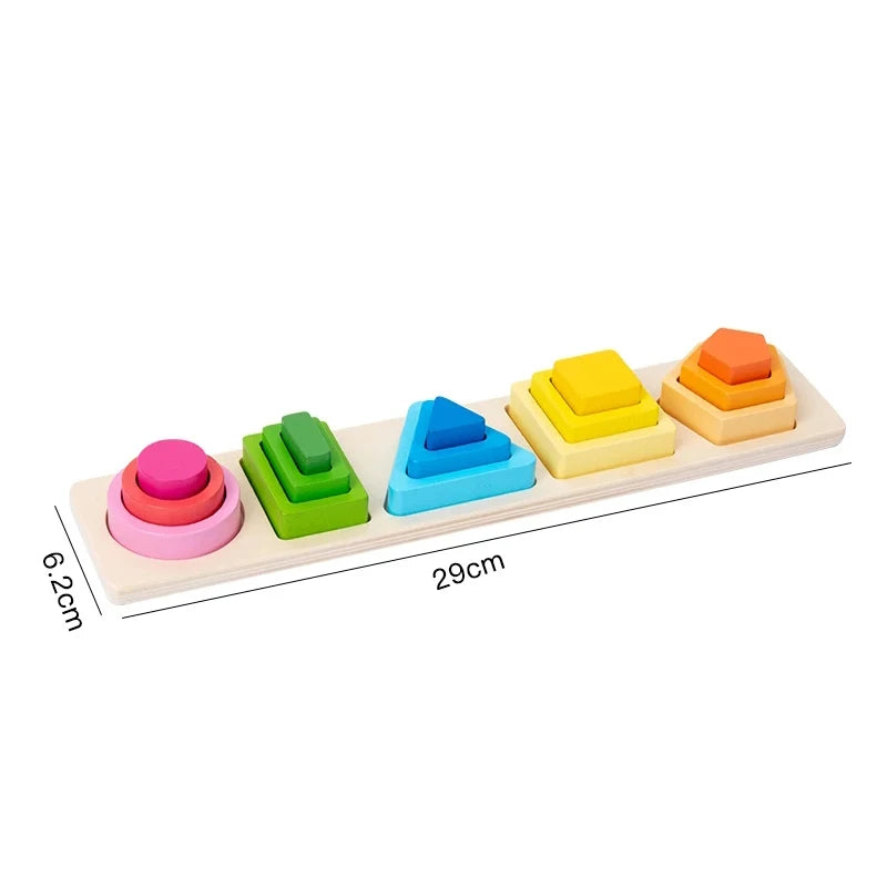 Brinquedo de Madeira Geométrico: Aprenda Formas e Cores Brincando!