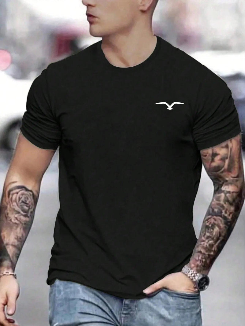Camiseta Masculina 100% Algodão – Estampa de Pássaro Estilosa, Leve e  Conforto Total