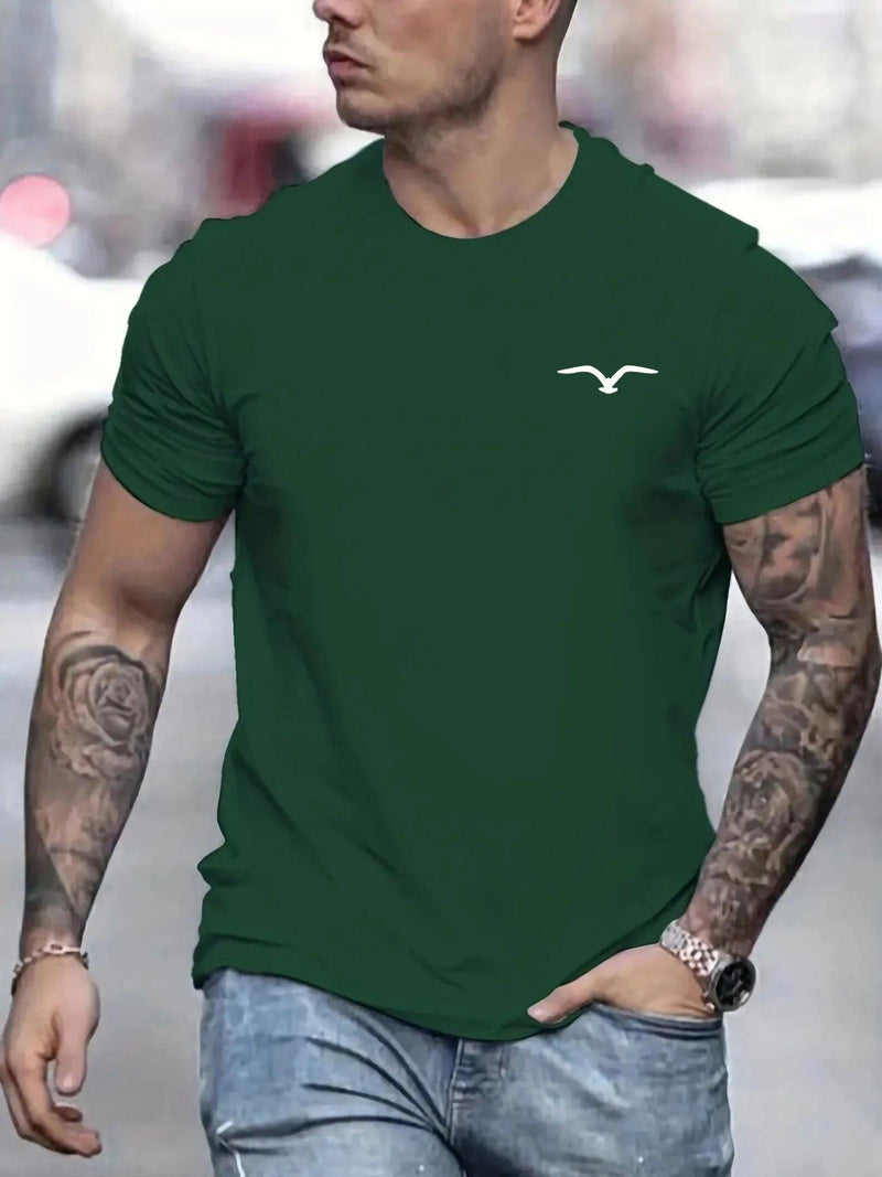 Camiseta Masculina 100% Algodão – Estampa de Pássaro Estilosa, Leve e  Conforto Total