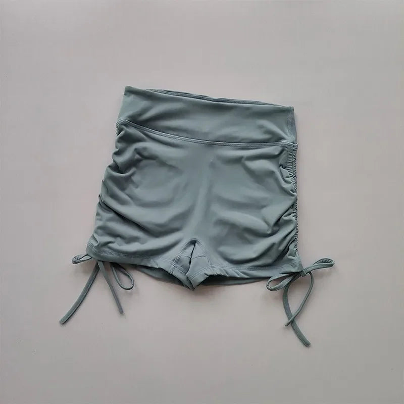 Shorts de Yoga Feminino para o Verão — Cintura Alta, Respirável e com Cordão Ajustável: Perfeitos para Treinos, Corridas e Ciclismo com Estilo e Conforto!