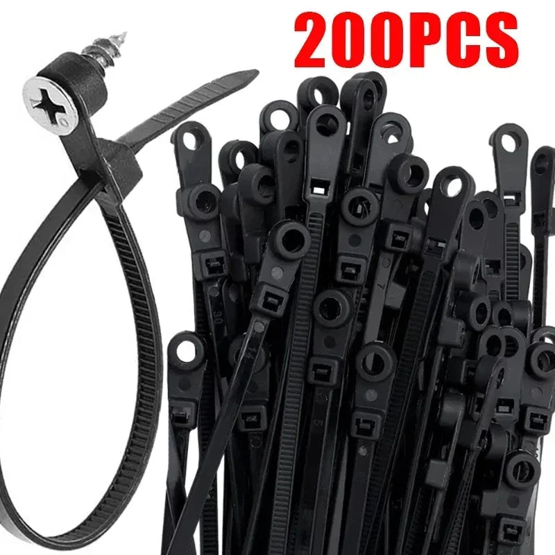 Organização Inteligente em Cada Fio: Abraçadeiras de Nylon com Furo para Parafuso – Fixação Rápida e Segura para Seus Cabos!