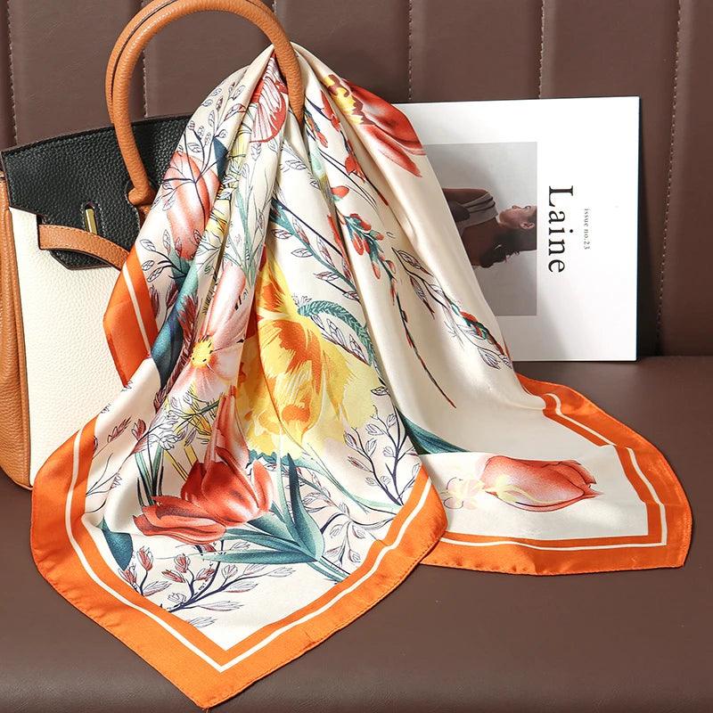 Lenço de Cetim Elegante 70x70cm – A Tendência Luxuosa para Mulheres Sofisticadas!