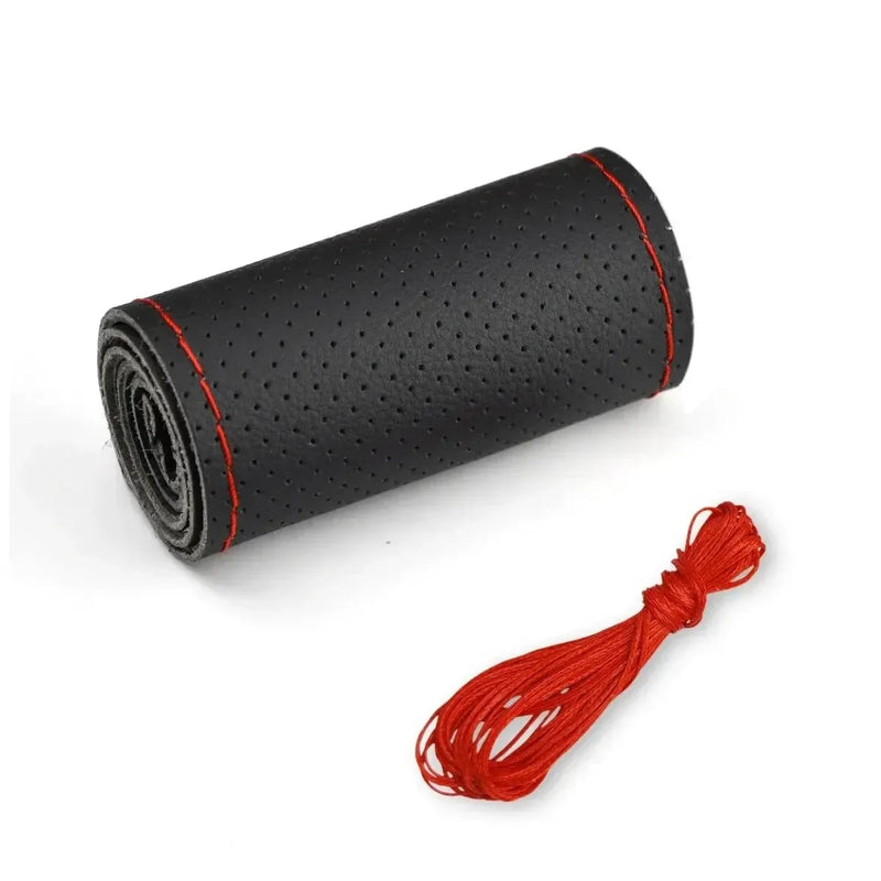 Transforme Seu Volante com Estilo e Segurança: Capa de Couro DIY Costurável Antiderrapante e Respirável – Ideal para Volantes de 38cm!