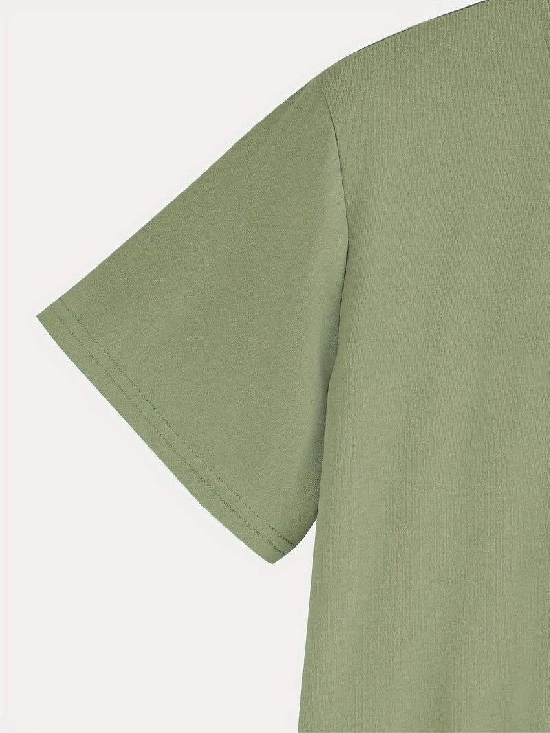 Camiseta Masculina 100% Algodão – Estampa Montanha & Bússola, Estilo Aventureiro com Conforto Leve de Verão