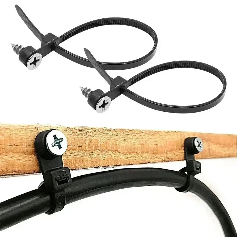 Organização Inteligente em Cada Fio: Abraçadeiras de Nylon com Furo para Parafuso – Fixação Rápida e Segura para Seus Cabos!