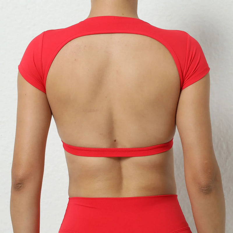 Top Fitness Feminino: Respirável, Estiloso e Aberto nas Costas – Liberdade Total para Seus Treinos!