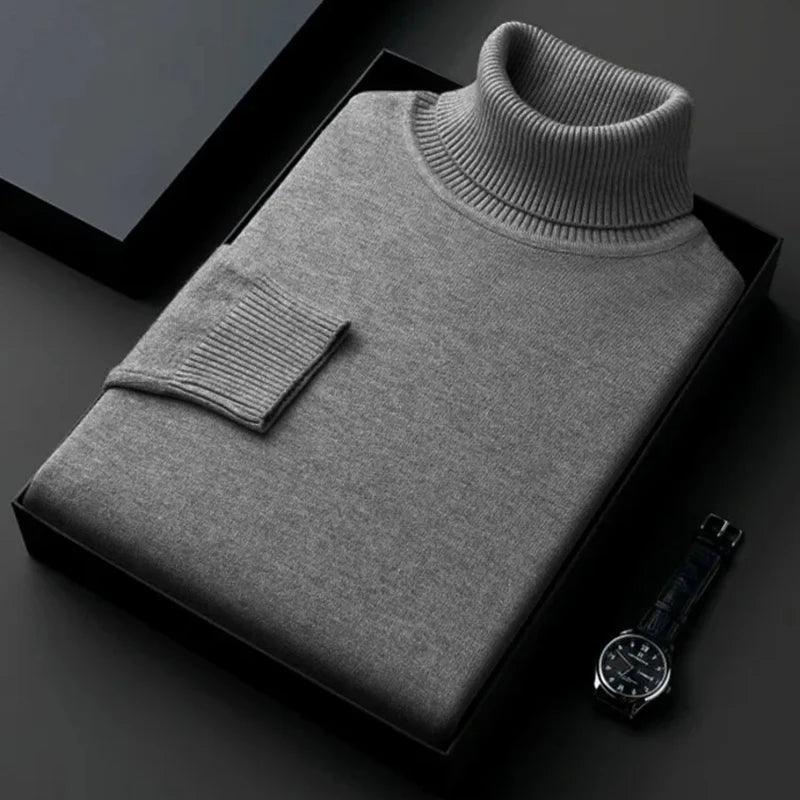 Suéter Masculino Gola Alta Slim – Malha Antibolinha, Estilo Sofisticado e Caimento Perfeito