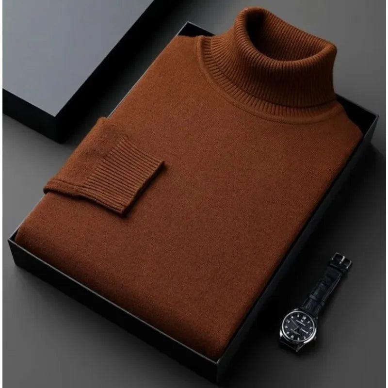 Suéter Masculino Gola Alta Slim – Malha Antibolinha, Estilo Sofisticado e Caimento Perfeito