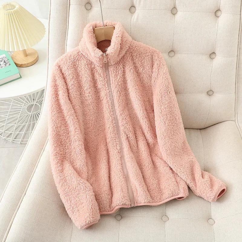 Casaco Feminino Dupla Face em Lã Coral – A jaqueta de inverno super quente, macia e estilosa que vai transformar seus dias frios em puro aconchego!