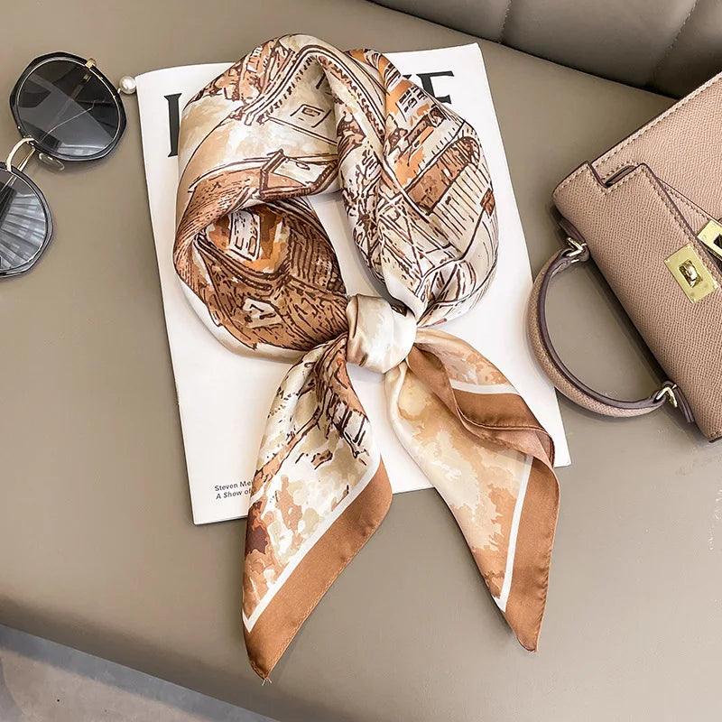 Lenço de Cetim Elegante 70x70cm – A Tendência Luxuosa para Mulheres Sofisticadas!