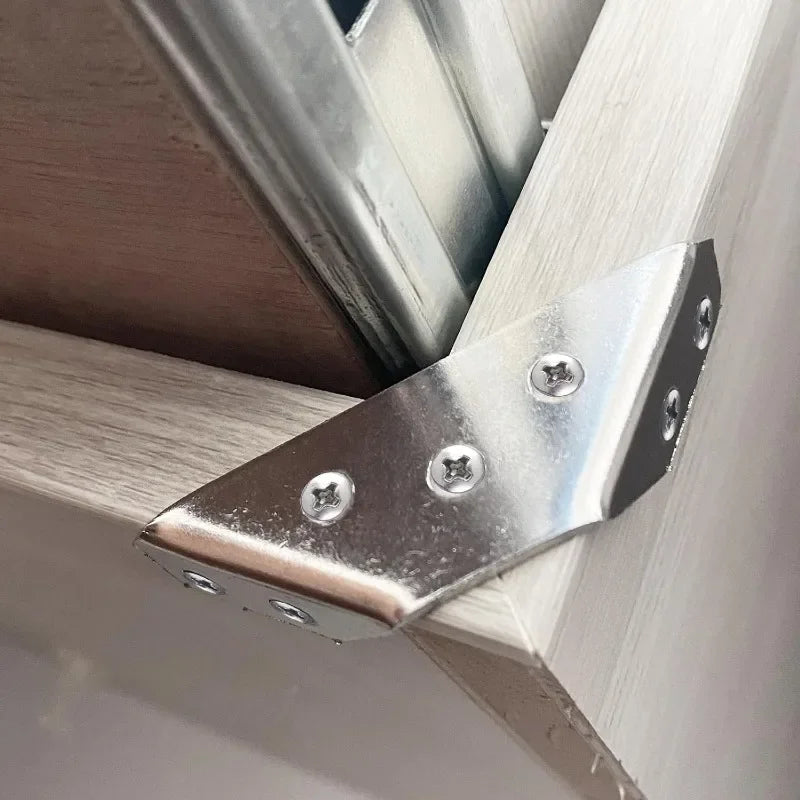 Conjunto de Suportes de Canto em Aço Inox – Fixação Robusta e Discreta para Móveis, Prateleiras e Armários!