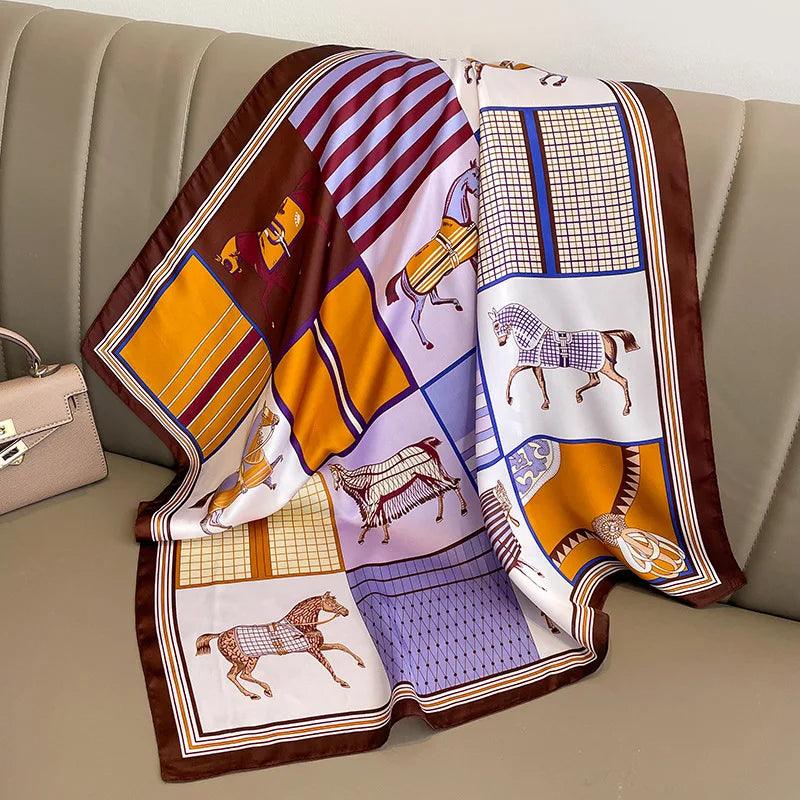 Lenço de Cetim Elegante 70x70cm – A Tendência Luxuosa para Mulheres Sofisticadas!