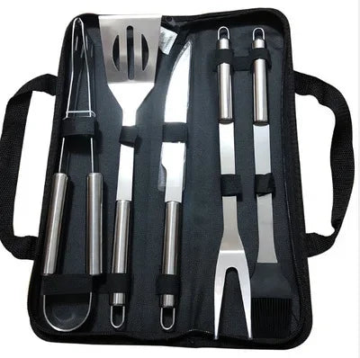 Kit de Churrasco em Aço Inoxidável – Completo, Portátil e Perfeito para Assados ao Ar Livre!