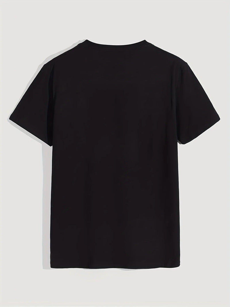 Camiseta Masculina 100% Algodão – Estampa Montanha & Bússola, Estilo Aventureiro com Conforto Leve de Verão