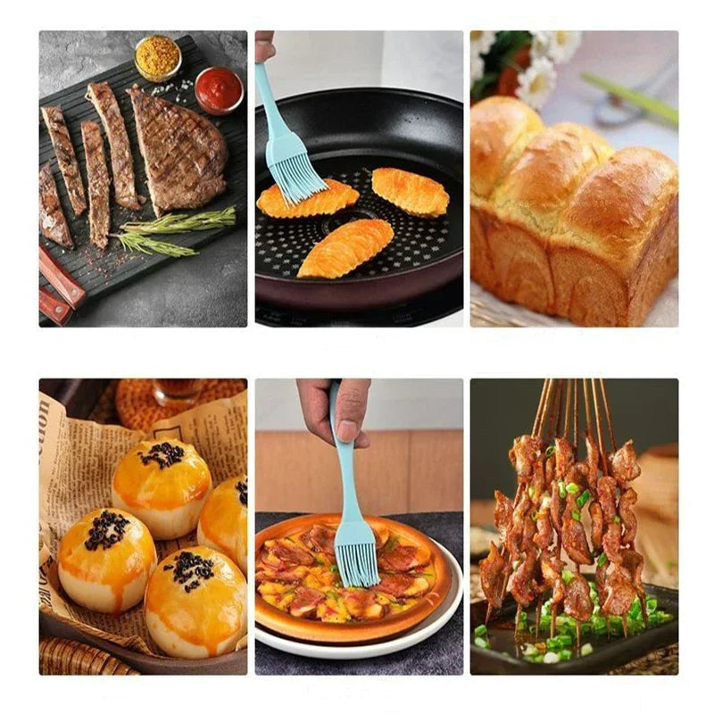 Escova de Silicone Multiuso para Churrasco e Cozinha – Resistente ao Calor, Prática e Perfeita para Molhos, Ovos, Confeitaria e Carnes!