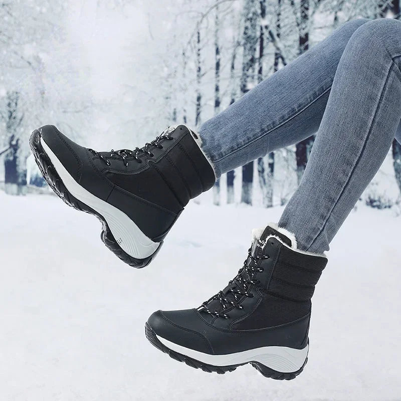 Elegância e Conforto no Inverno – Botas de Neve Femininas Antiderrapantes, Impermeáveis e com Plataforma para Máxima Proteção e Estilo!