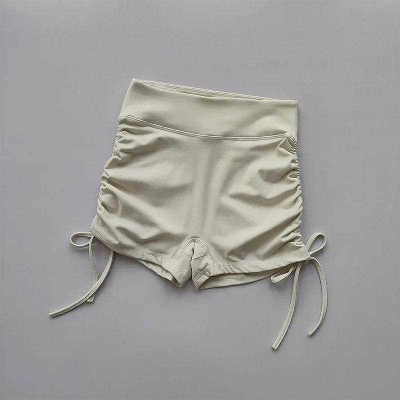 Shorts de Yoga Feminino para o Verão — Cintura Alta, Respirável e com Cordão Ajustável: Perfeitos para Treinos, Corridas e Ciclismo com Estilo e Conforto!