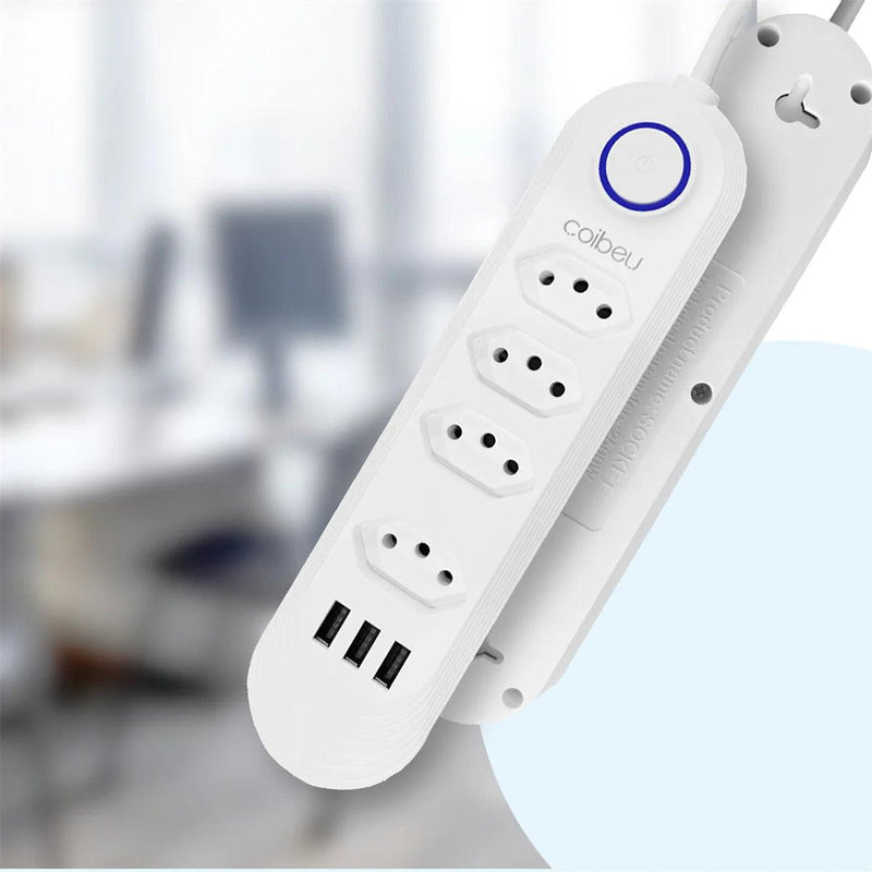 Mais Tomadas, Menos Bagunça – Extensão Elétrica Retrátil com USB e Proteção Inteligente!