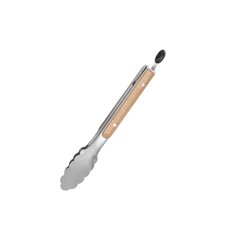 Seu Churrasco em um Show de Praticidade com a Pinça de Aço Inoxidável com Cabo de Carvalho e Sistema de Travamento!