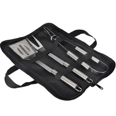 Kit de Churrasco em Aço Inoxidável – Completo, Portátil e Perfeito para Assados ao Ar Livre!