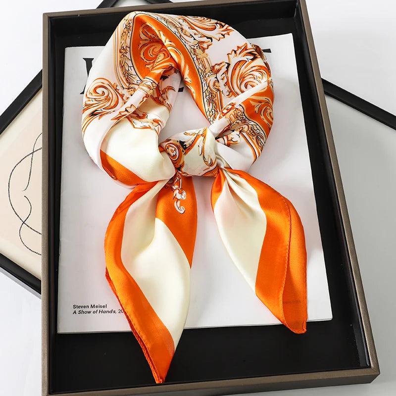 Lenço de Cetim Elegante 70x70cm – A Tendência Luxuosa para Mulheres Sofisticadas!