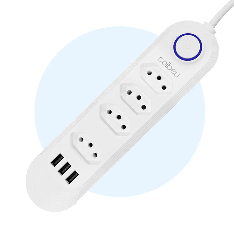 Mais Tomadas, Menos Bagunça – Extensão Elétrica Retrátil com USB e Proteção Inteligente!